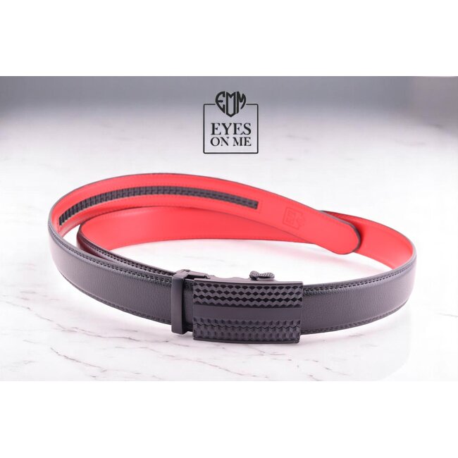 "EYES ON ME" LEDEREN RIEM zonder gaatjes, met automatische gesp (model N031)