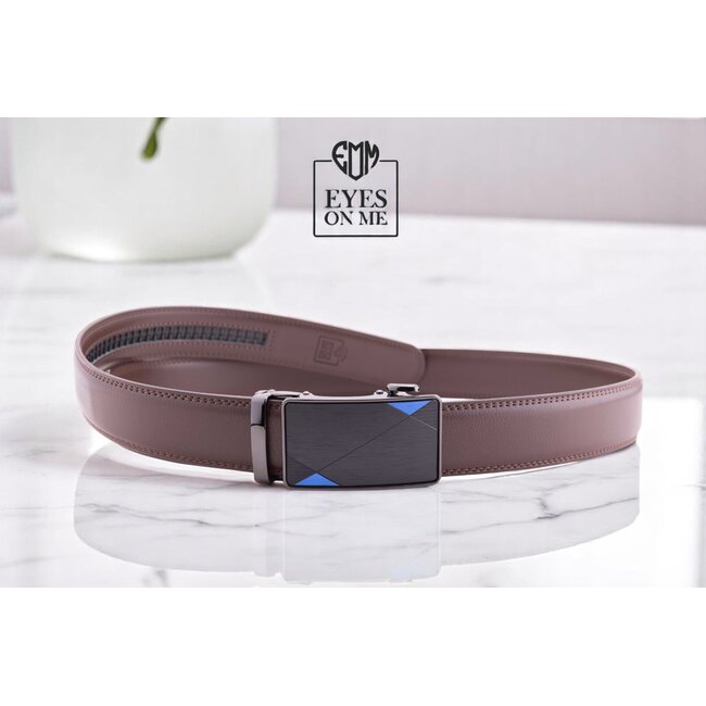 "EYES ON ME" LEDEREN RIEM zonder gaatjes, met automatische gesp (Model N300)