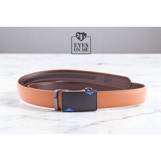 "EYES ON ME" LEDEREN RIEM zonder gaatjes, met automatische gesp (Model N300)