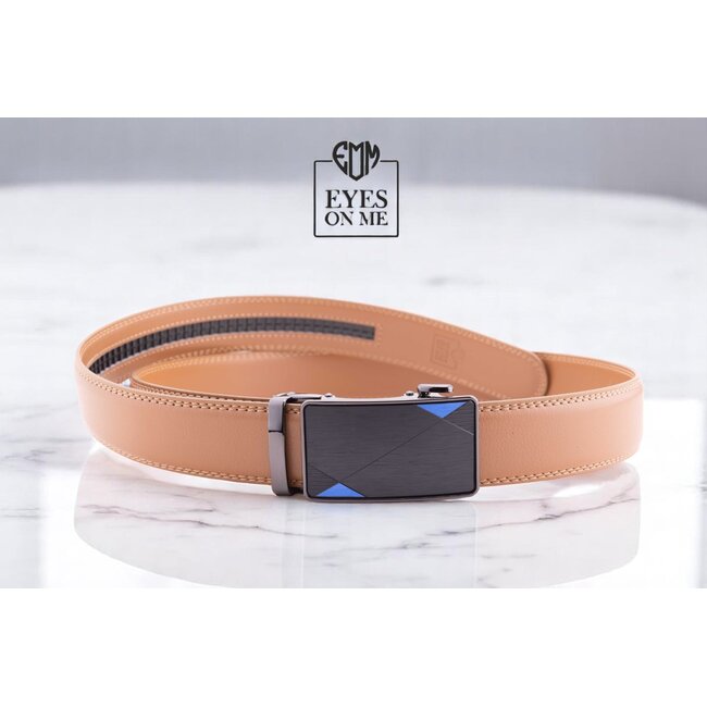 "EYES ON ME" LEDEREN RIEM zonder gaatjes, met automatische gesp (Model N300)