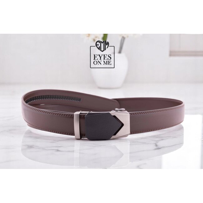 "EYES ON ME" LEDEREN RIEM zonder gaatjes, met automatische gesp (Model N040)