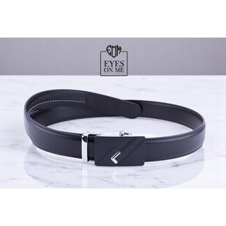 "EYES ON ME" LEDEREN RIEM zonder gaatjes, met automatische gesp ( model C009 )