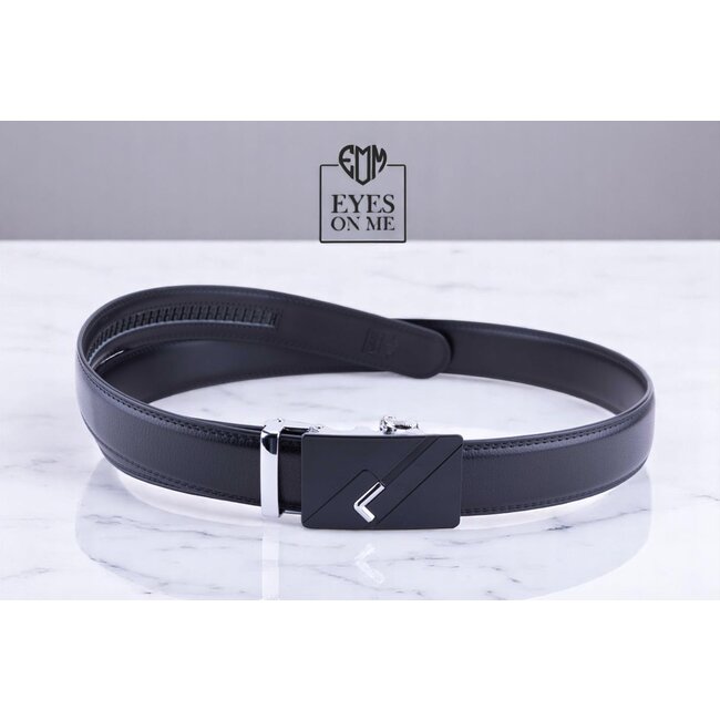 "EYES ON ME" LEDEREN RIEM zonder gaatjes, met automatische gesp (Model C009)