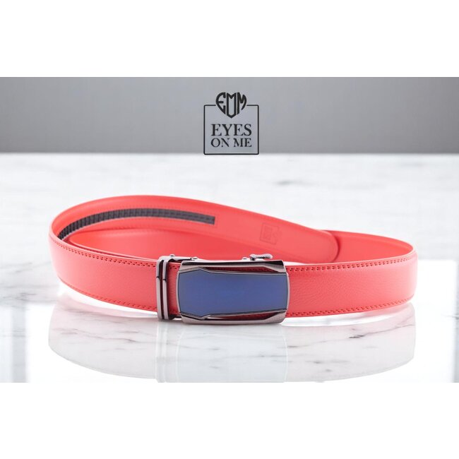 "EYES ON ME" LEDEREN RIEM zonder gaatjes, met automatische gesp (Model L132)
