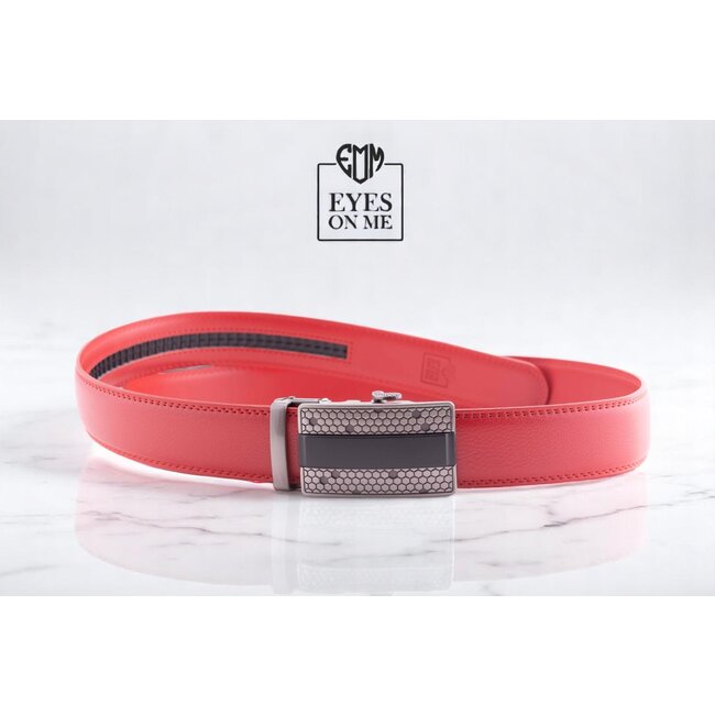 "EYES ON ME" LEDEREN RIEM zonder gaatjes, met automatische gesp (Model N126)