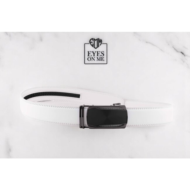 "EYES ON ME" LEDEREN RIEM zonder gaatjes, met automatische gesp (Model L130)