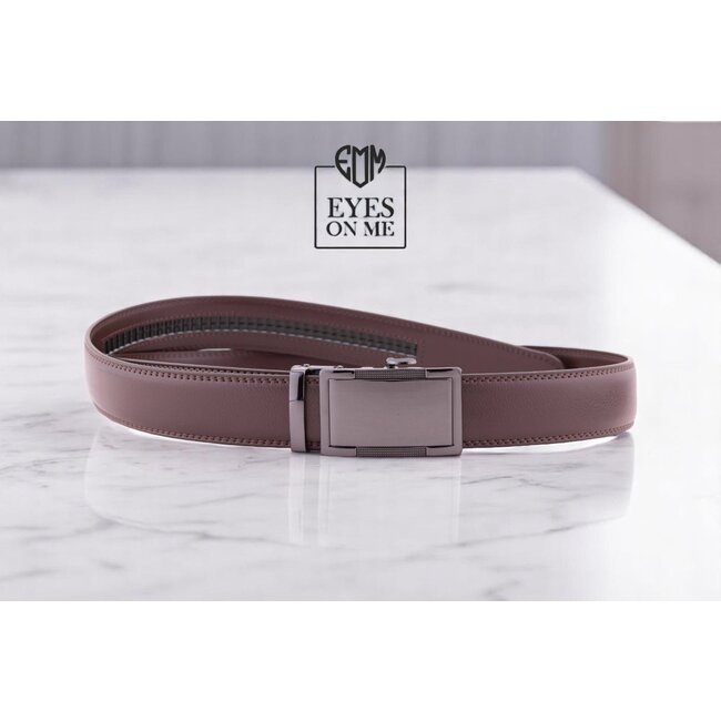 "EYES ON ME" LEDEREN RIEM zonder gaatjes, met automatische gesp (model N181)