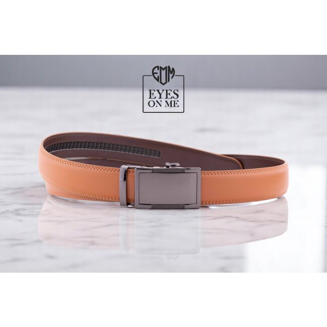 "EYES ON ME" LEDEREN RIEM zonder gaatjes, met automatische gesp (model N181)