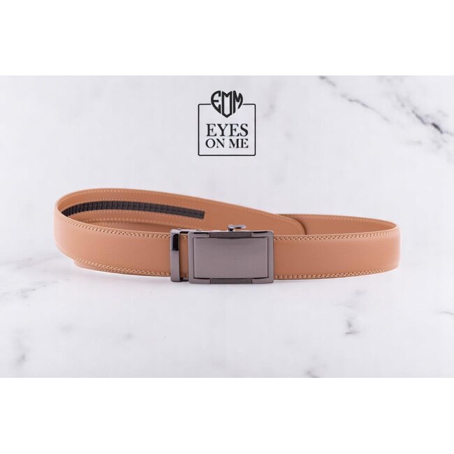 "EYES ON ME" LEDEREN RIEM zonder gaatjes, met automatische gesp (model N181)