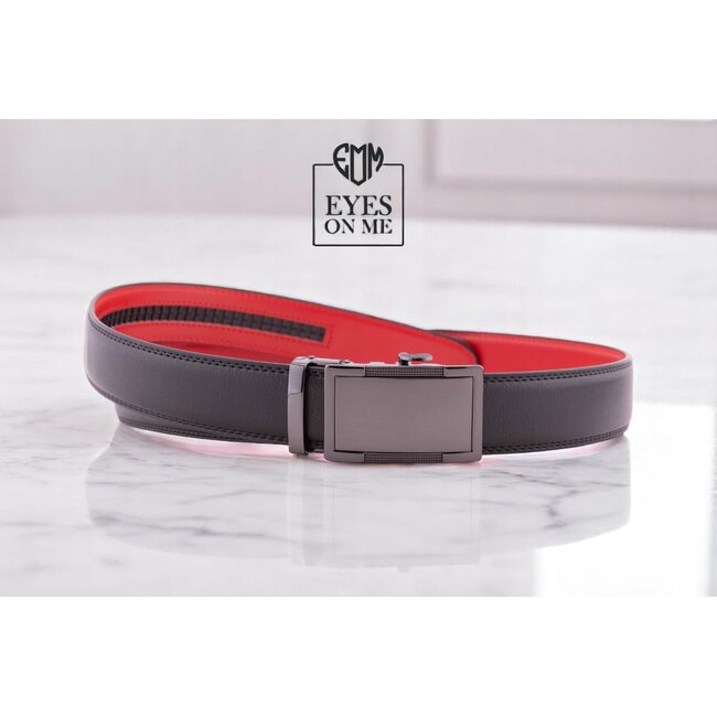 "EYES ON ME" LEDEREN RIEM zonder gaatjes, met automatische gesp (model N181)