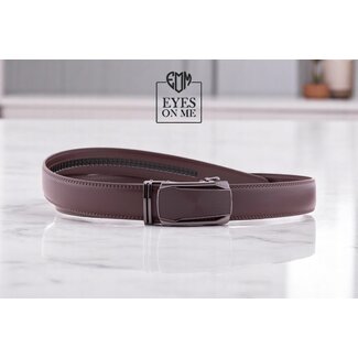 "EYES ON ME" LEDEREN RIEM zonder gaatjes, met automatische gesp ( model L131 )