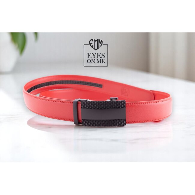 "EYES ON ME" LEDEREN RIEM zonder gaatjes, met automatische gesp (Model N134)