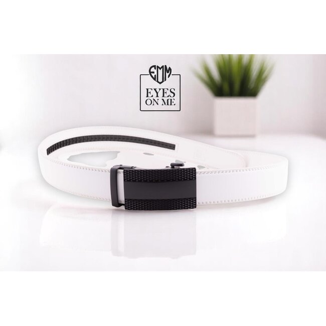 "EYES ON ME" LEDEREN RIEM zonder gaatjes, met automatische gesp (Model N134)