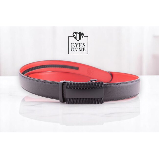 "EYES ON ME" LEDEREN RIEM zonder gaatjes, met automatische gesp (Model N134)