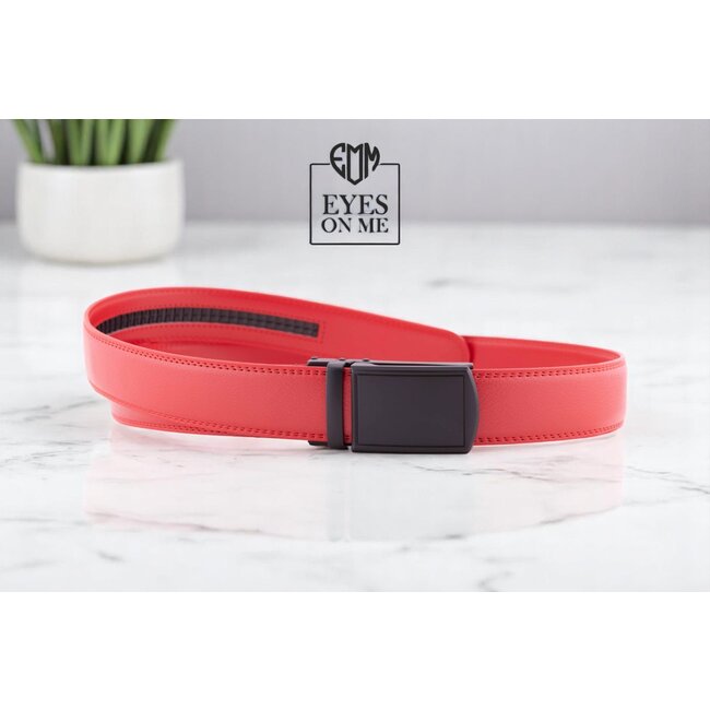 "EYES ON ME" LEDEREN RIEM zonder gaatjes, met automatische gesp (model 31)