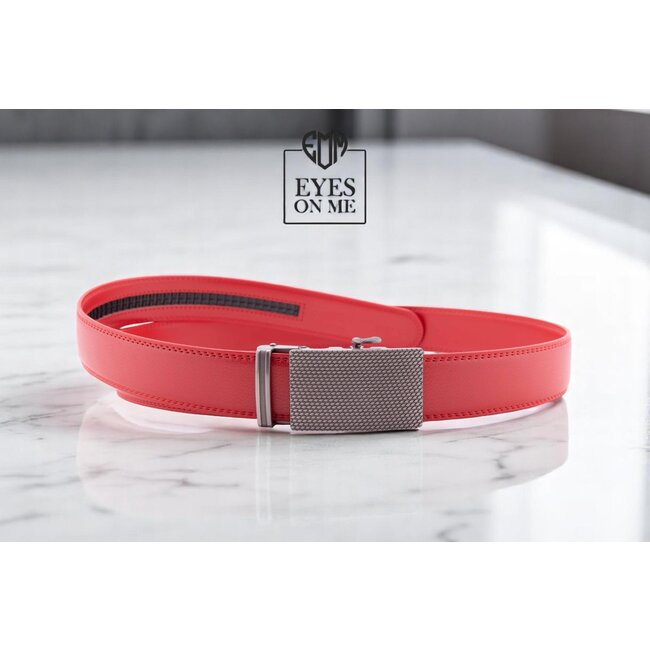 "EYES ON ME" LEDEREN RIEM zonder gaatjes, met automatische gesp (Model 101)