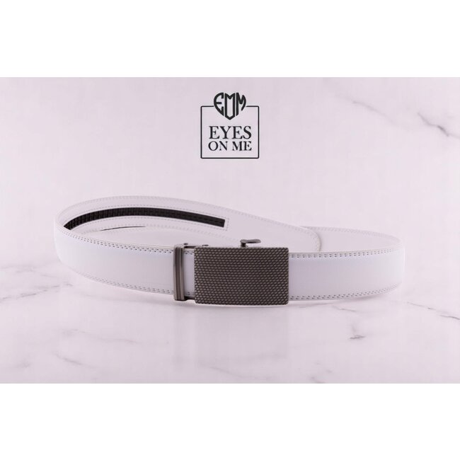 "EYES ON ME" LEDEREN RIEM zonder gaatjes, met automatische gesp (Model 101)