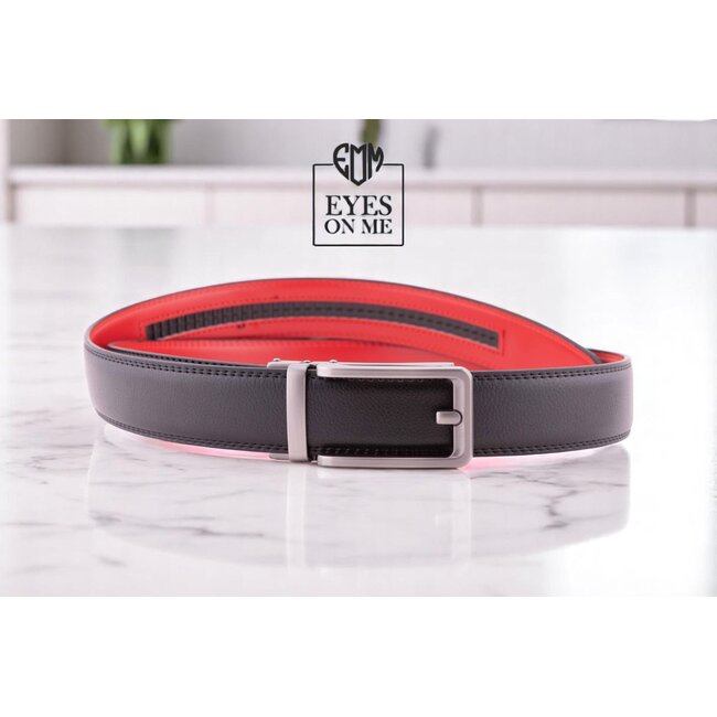 "EYES ON ME" LEDEREN RIEM zonder gaatjes, met automatische gesp (Model N090 )