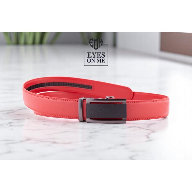 "EYES ON ME" LEDEREN RIEM zonder gaatjes, met automatische gesp (Model N323)