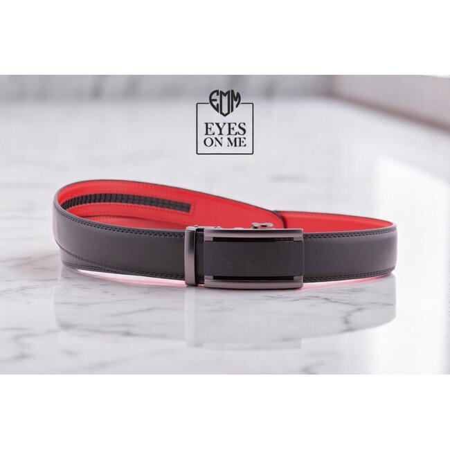 "EYES ON ME" LEDEREN RIEM zonder gaatjes, met automatische gesp (Model N323)