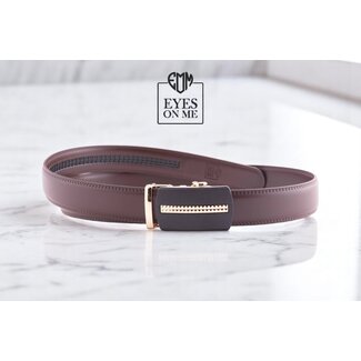 "EYES ON ME" LEDEREN RIEM zonder gaatjes, met automatische gesp ( model N185 )