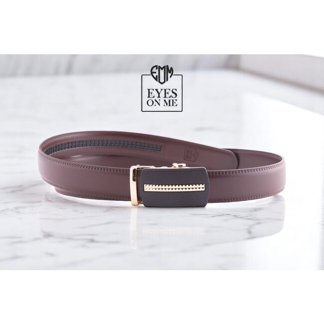 "EYES ON ME" LEDEREN RIEM zonder gaatjes, met automatische gesp (model N185)