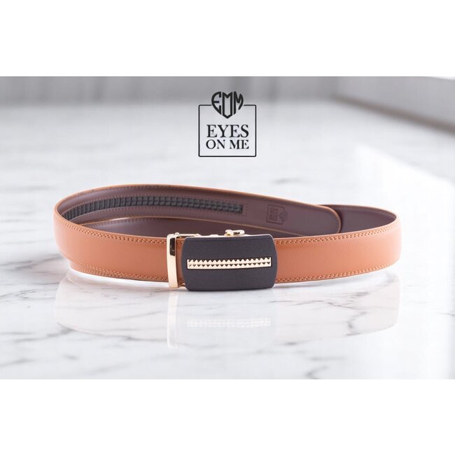 "EYES ON ME" LEDEREN RIEM zonder gaatjes, met automatische gesp (model N185)