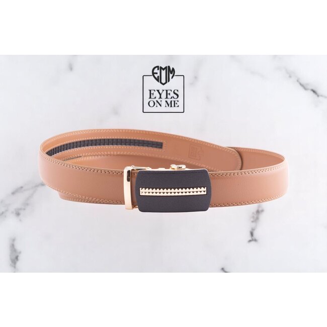 "EYES ON ME" LEDEREN RIEM zonder gaatjes, met automatische gesp (model N185)