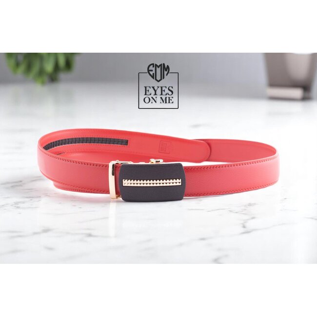 "EYES ON ME" LEDEREN RIEM zonder gaatjes, met automatische gesp (model N185)