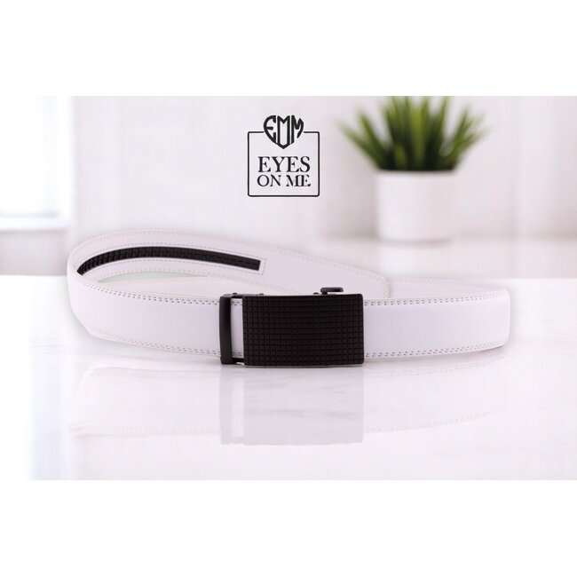 "EYES ON ME" LEDEREN RIEM zonder gaatjes, met automatische gesp ( model N167 )