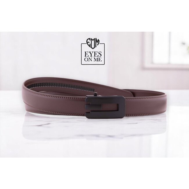 "EYES ON ME" LEDEREN RIEM zonder gaatjes, met automatische gesp (Model N341)