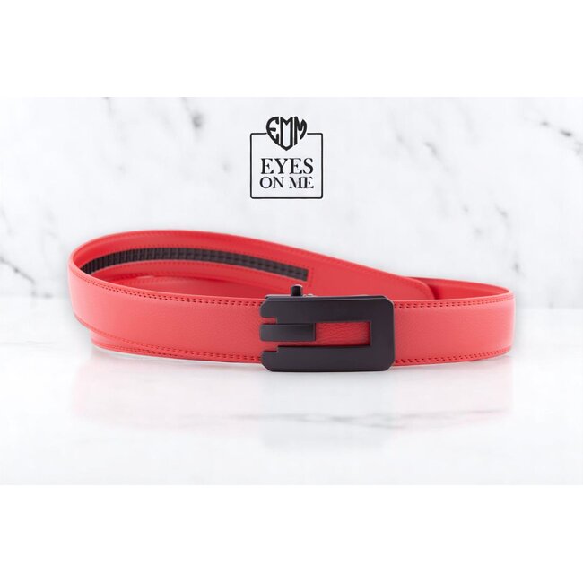 "EYES ON ME" LEDEREN RIEM zonder gaatjes, met automatische gesp (Model N341)