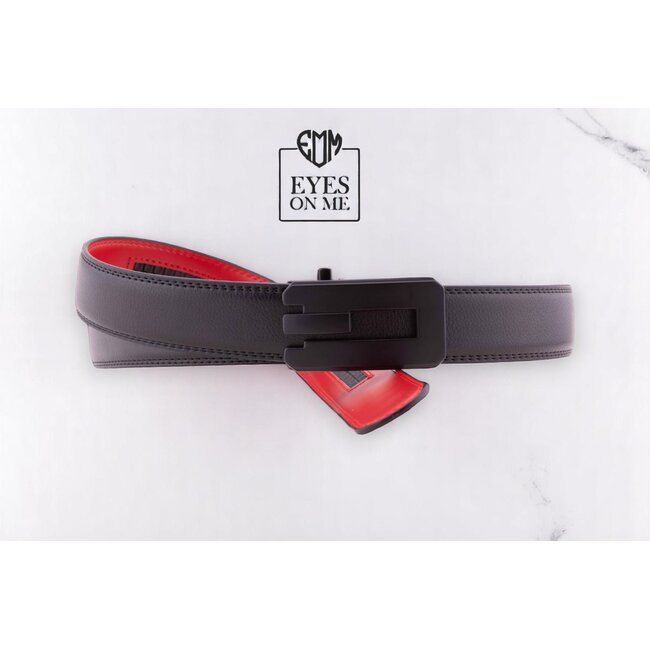 "EYES ON ME" LEDEREN RIEM zonder gaatjes, met automatische gesp (Model N341)