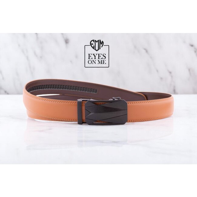 "EYES ON ME" LEDEREN RIEM zonder gaatjes, met automatische gesp (Model N309)