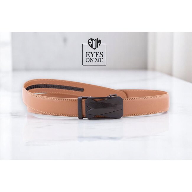 "EYES ON ME" LEDEREN RIEM zonder gaatjes, met automatische gesp (Model N309)
