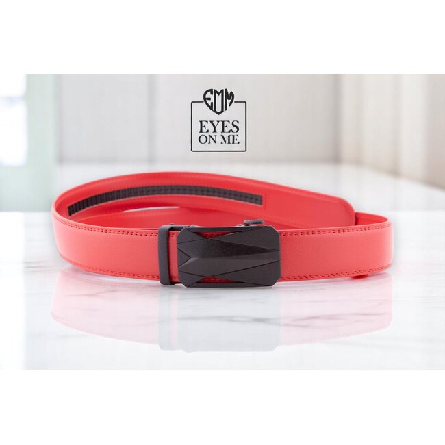 "EYES ON ME" LEDEREN RIEM zonder gaatjes, met automatische gesp (Model N309)