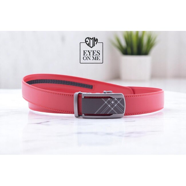 "EYES ON ME" LEDEREN RIEM zonder gaatjes, met automatische gesp (model N081)