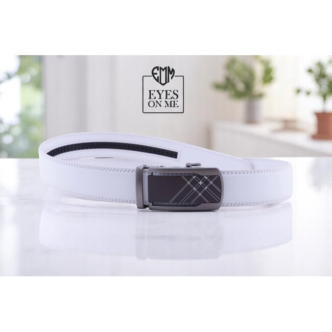 "EYES ON ME" LEDEREN RIEM zonder gaatjes, met automatische gesp (model N081)