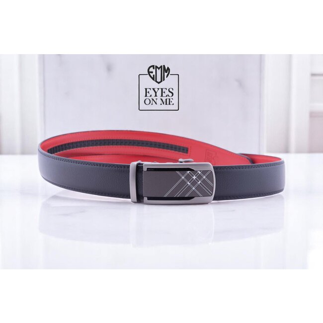 "EYES ON ME" LEDEREN RIEM zonder gaatjes, met automatische gesp (model N081)