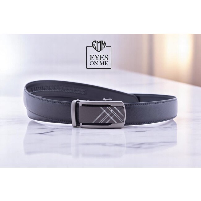 "EYES ON ME" LEDEREN RIEM zonder gaatjes, met automatische gesp (model N081)