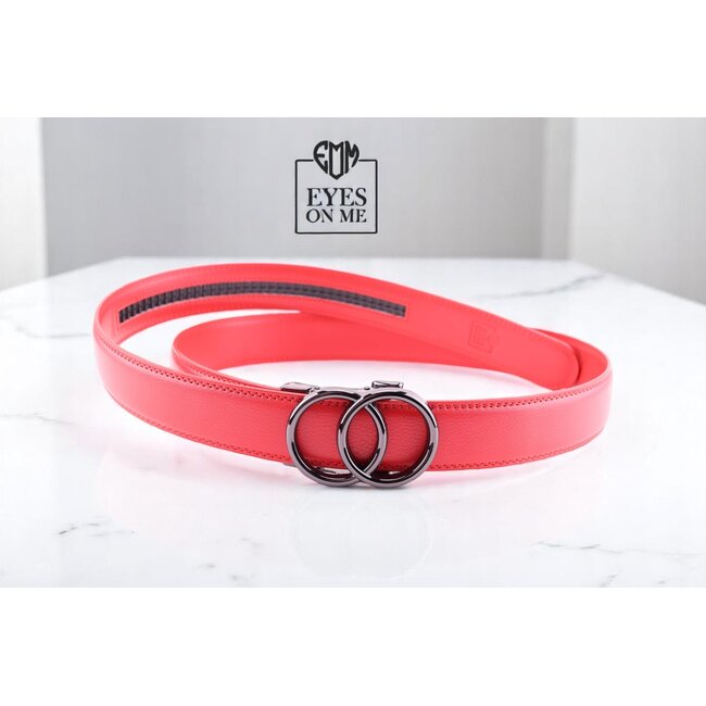 "EYES ON ME" LEDEREN RIEM zonder gaatjes, met automatische gesp (model L182)