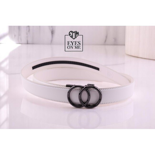 "EYES ON ME" LEDEREN RIEM zonder gaatjes, met automatische gesp (model L182)
