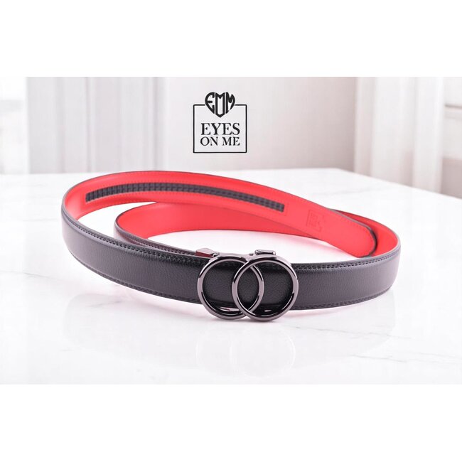 "EYES ON ME" LEDEREN RIEM zonder gaatjes, met automatische gesp (model L182)