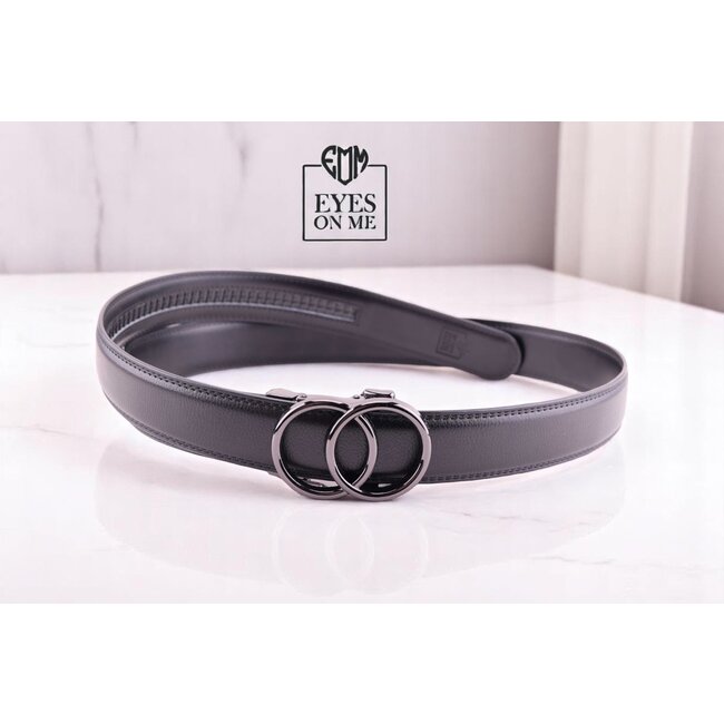 "EYES ON ME" LEDEREN RIEM zonder gaatjes, met automatische gesp (model L182)