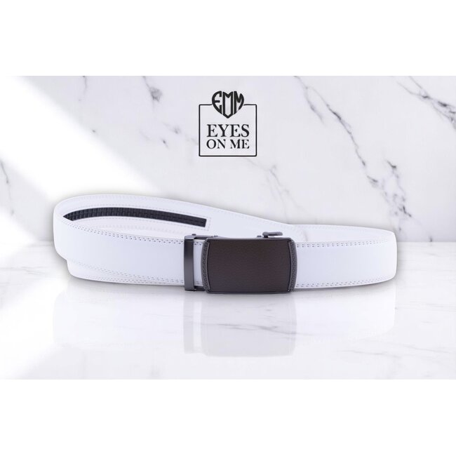 "EYES ON ME" LEDEREN RIEM zonder gaatjes, met automatische gesp (Model L168)