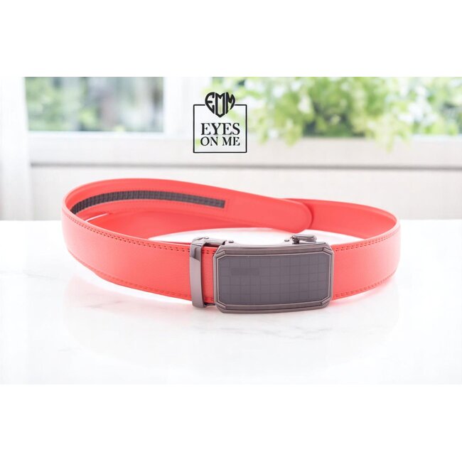 "EYES ON ME" LEDEREN RIEM zonder gaatjes, met automatische gesp ( model L099)