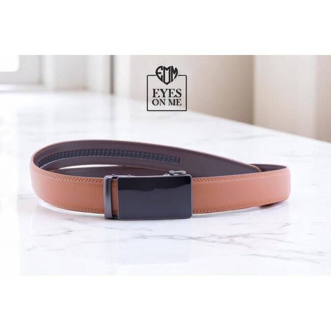 "EYES ON ME" LEDEREN RIEM zonder gaatjes, met automatische gesp ( model N255)