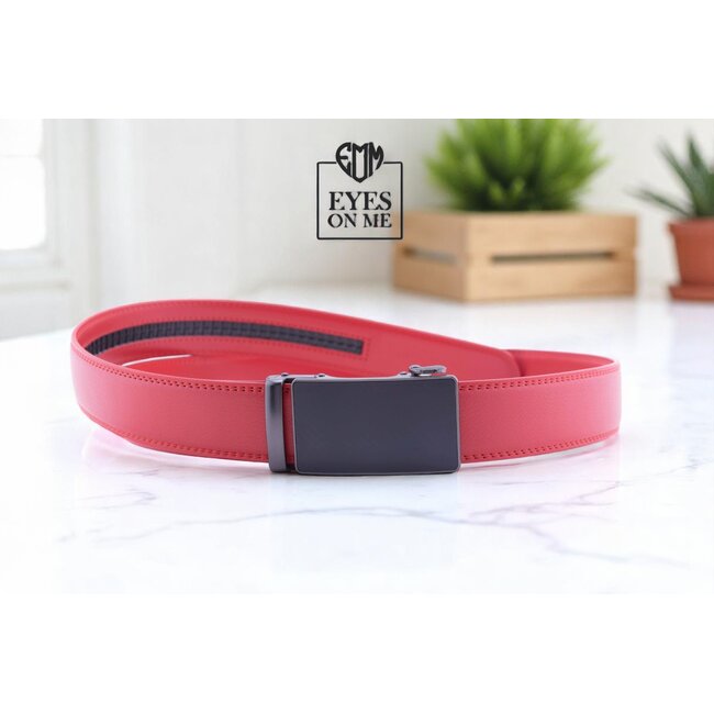 "EYES ON ME" LEDEREN RIEM zonder gaatjes, met automatische gesp ( model N255)