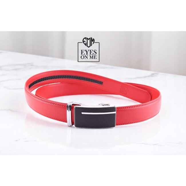 "EYES ON ME" LEDEREN RIEM zonder gaatjes, met automatische gesp ( model  N113)