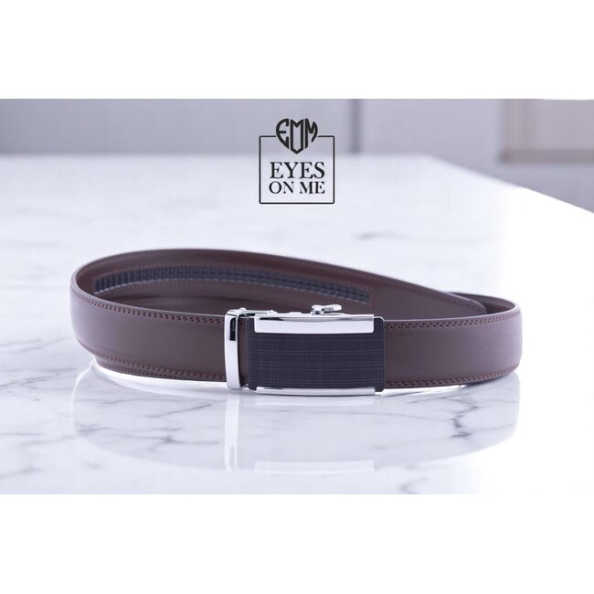 "EYES ON ME" LEDEREN RIEM zonder gaatjes, met automatische gesp ( model  N033)